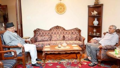 देउवालाइ भेट्न बुढानीलकण्ठ पुगे प्रधानमन्त्री दाहाल