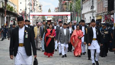 राष्ट्रपति पौडेलद्वारा इन्द्रजात्रा अवलोकन