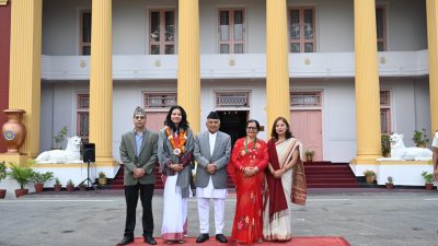 राष्ट्रपति पौडेलबाट पदक विजेता पलेशालाई सम्मान