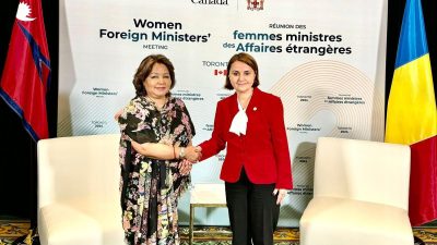 परराष्ट्रमन्त्री डा राणा र रोमानियाली विदेशमन्त्रीबीच भेटवार्ता