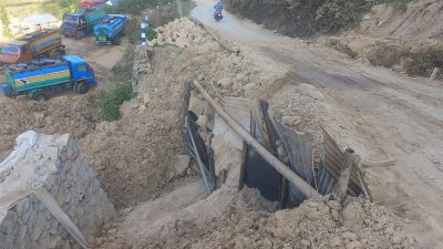 वर्षाले क्षतिग्रस्त ठैव–गोदामचौर सडक अझै पनि आंशिक प्रयोगमा