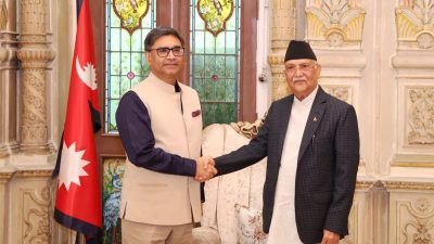 प्रधानमन्त्री ओली र भारतीय विदेश सचिव बीच भेटवार्ता
