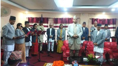 बागमतीका नवनियुक्त पाँच मन्त्रीले लिए शपथ