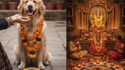 यमपञ्चकको तेस्रो दिन लक्ष्मी पूजा गरिँदै, कुकुर तिहार पनि आजै
