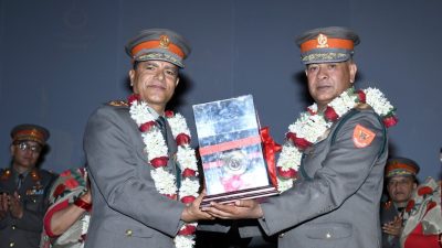 सशस्त्र प्रहरी बलका आइजिपी राजु अर्याल अवकाशमा, मुख्यालयमा बिदाइ