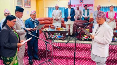 लुम्बिनी प्रदेशमा तीन मन्त्रीले लिए शपथ